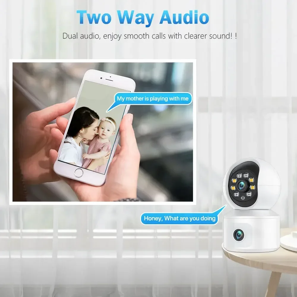 6MP WiFi IP Kamera Dual Lens Baby & Home Security PTZ Auto Tracking Überwachung mit iCsee App Unterstützung
