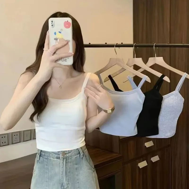 クロップトップ女性のセクシーなノースリーブトップスファッション女性下着レディースキャミソールガールベーシック Tシャツベストランジェリーブラジャーチューブトップスホット