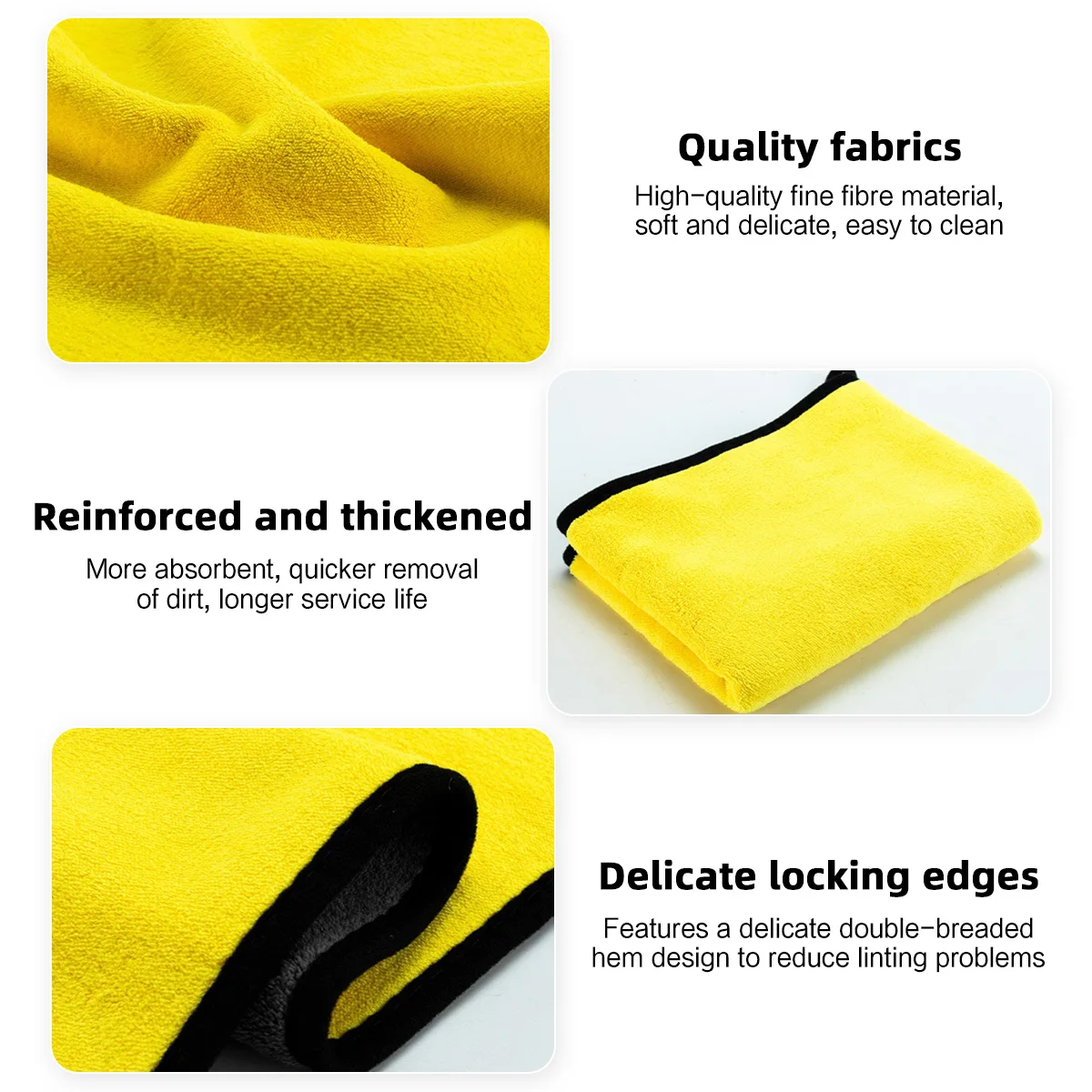 Coral Fleece Double Sided Car Cleaning Towel Quick Drying Waterproof and Oil Resistant Super Absorbent Without Leaving Traces