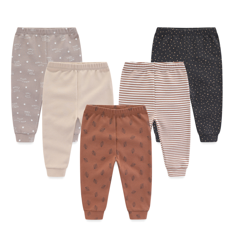 5 pezzi pantaloni per neonato pantaloni di cotone per cartoni animati neonato 0-12 mesi stampa ragazza morbida quattro stagioni pantaloni per bambini in cotone 100%