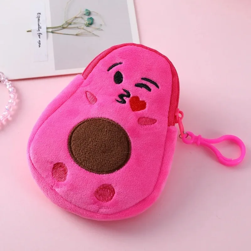 女性用アボカドぬいぐるみ財布,かわいいキーホルダー,小さな小銭入れ,ミニハンドバッグ,カワイイ,女の子用