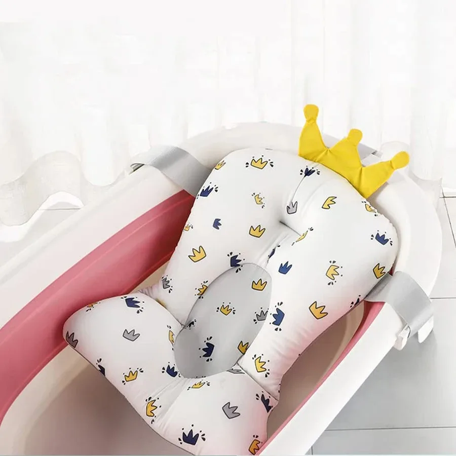 Coussin de baignoire pour bébé, Support de bain Ajustable, tapis de siège, coussin de douche, siège de bain pliable pour nouveau-né, coussin d'eau flottant de sécurité