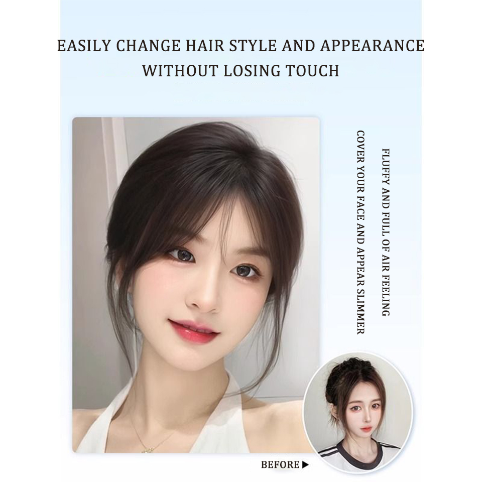 Flequillo Natural de cabello humano con Clip, reemplazo de línea de pelo Lanugo, flequillo tejido a mano, extensiones de cabello con Clip de patillas