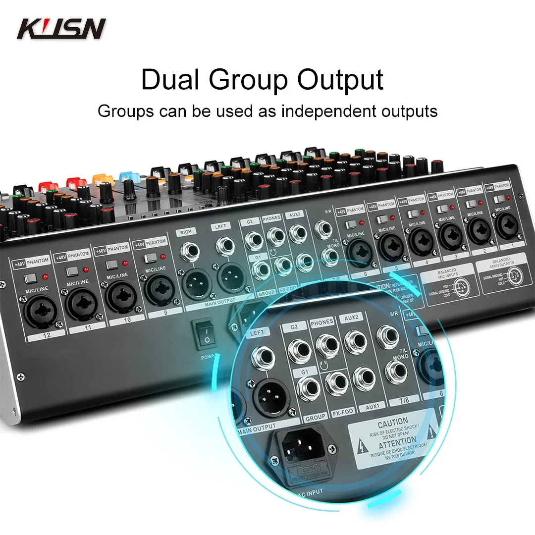 12 Channel Professional Audio Digital Mixer Mixing Console 99 DSP Mini Sound Mixer Console With Bluetooth MP3 USB