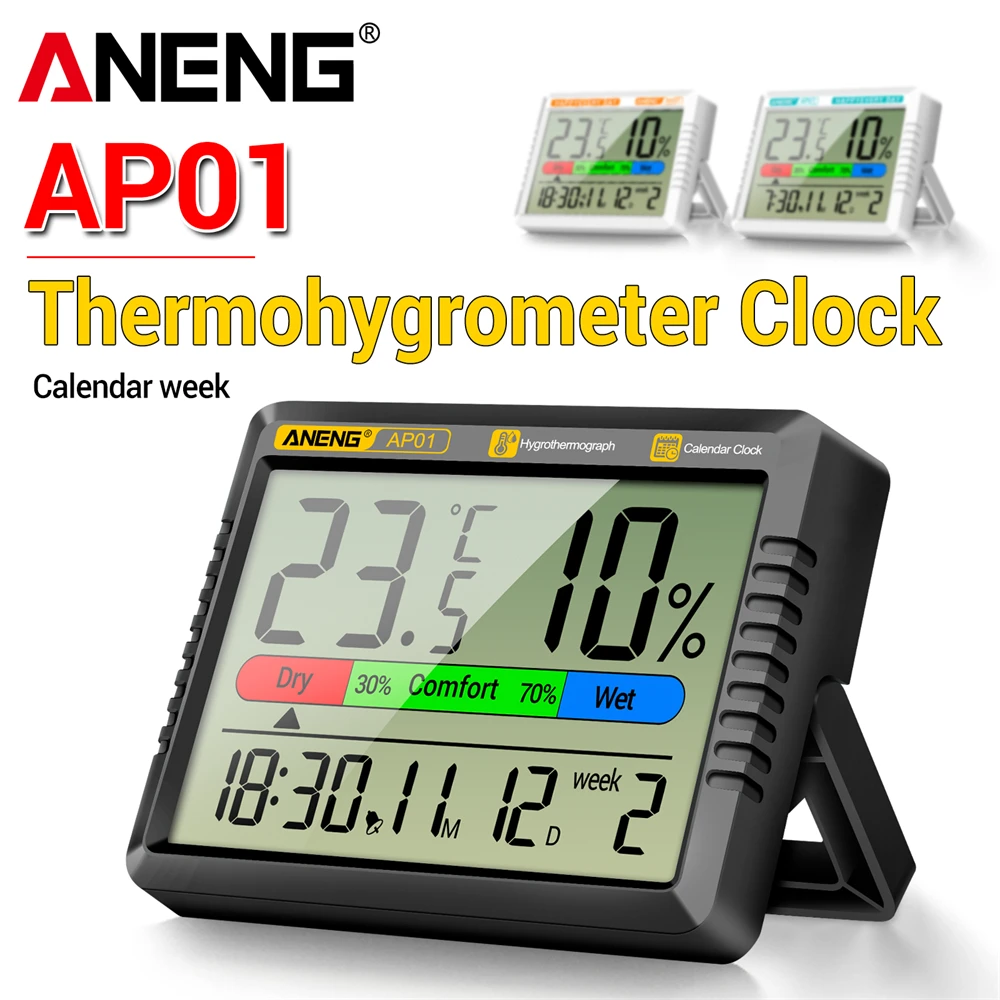 ANENG AP01 medidor de humedad y temperatura de medición multiescena, termómetro de aire Digital de precisión portátil, herramientas de prueba higrómetro