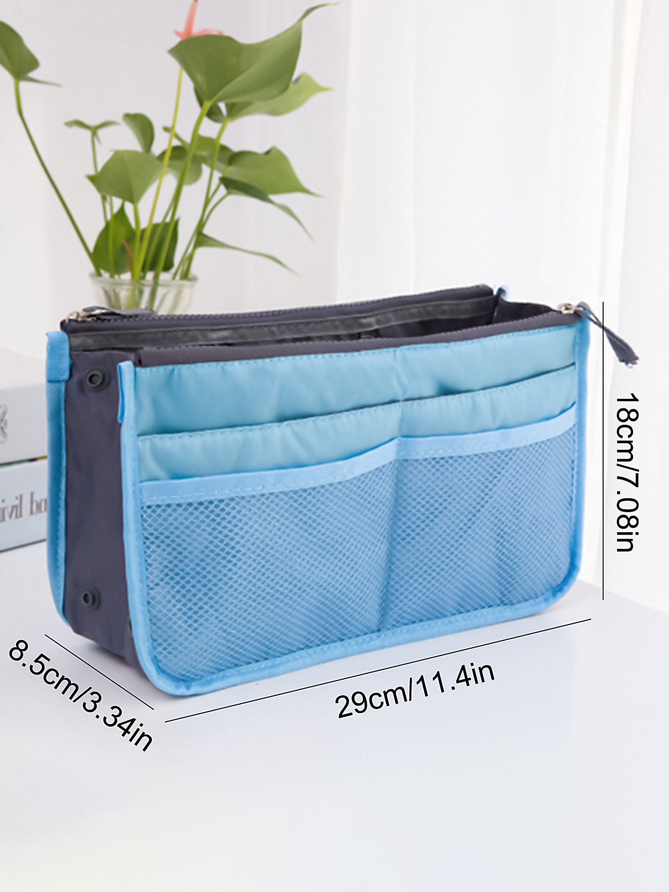 (1 Stück) Koreanische Version, multifunktionale faltbare Aufbewahrungstasche mit Doppelreißverschlüssen, tragbare Make-up-Tasche für Damen mit großem Fassungsvermögen