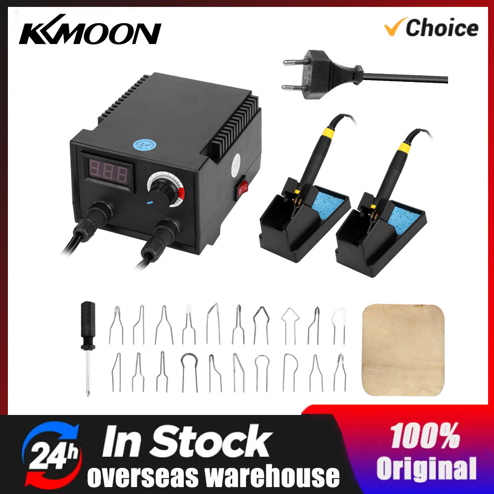 ชุดเครื่องมือเผาไม้ 100W Woodburner ปรับได้ 0-650 ℃   ชุดเครื่องปากกา Pyrography การเผาไหม้ไม้ หัวแร้งไฟฟ้า