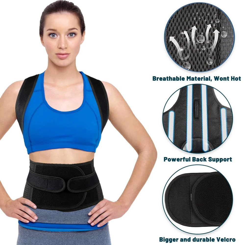 1 ชิ้นปรับกลับรั้งท่าทางสําหรับผู้หญิงผู้ชาย - Breathable Back Support Straightener, ให้ความเจ็บปวดจากเอว, คอ, ไหล่
