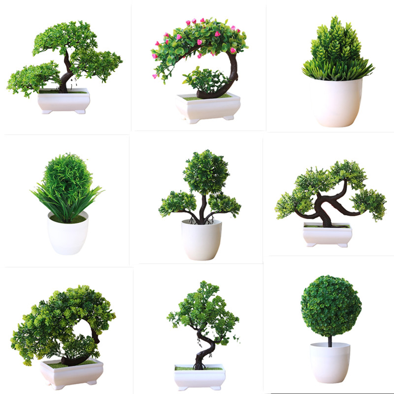 1 unidad de plantas artificiales bonsái, árbol pequeño, plantas de simulación, flores falsas, adornos en maceta para mesa, decoración del hogar, decoración del jardín del Hotel