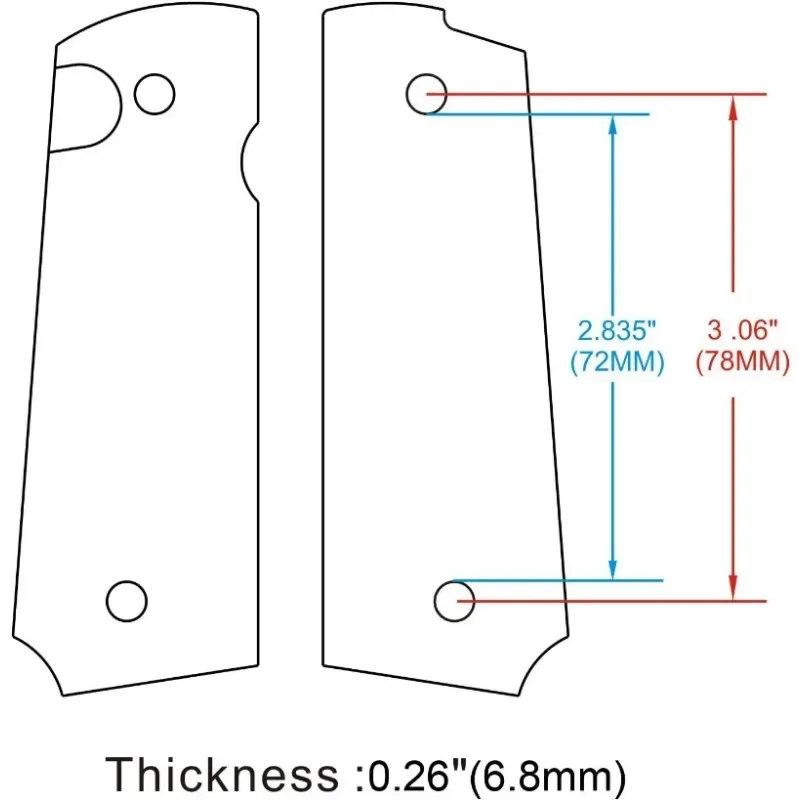 2 PCS Gun Non-slip Handle 1911 Rosewood Grips Patches DIY Anti-slip Color Wood Grips Scales Decor Material Blanks Slaba