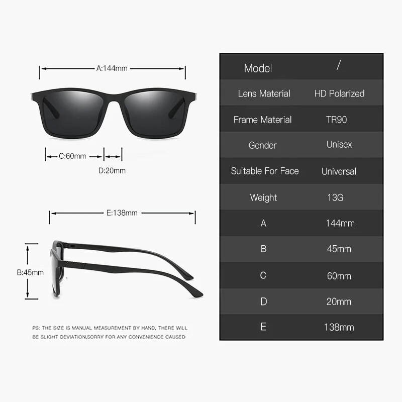 Luxus Männer Polarisierte Sonnenbrille Mode Vintage Platz Ultra Licht TR90 Rahmen Fahren Angeln Sonnenbrille Für Mann UV400 Brillen