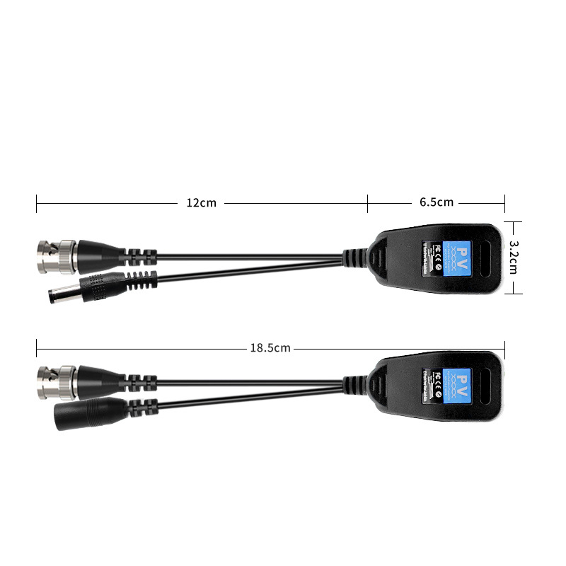 1CH PV balun RJ45 CCTV Video Transceiver Koaxial Sender BNC DC Versorgung Strom Anschlüsse Für CVI TVI AHD Analog HD Kamera