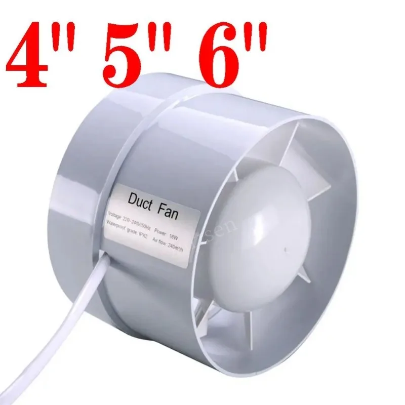4/6 นิ้ว 220V เงียบระบายอากาศช่องระบายอากาศ Ventilator EXTRACTOR Exhausted EXTRACTOR พัดลม Ventilator ห้องน้ําห้องครัว Washroom