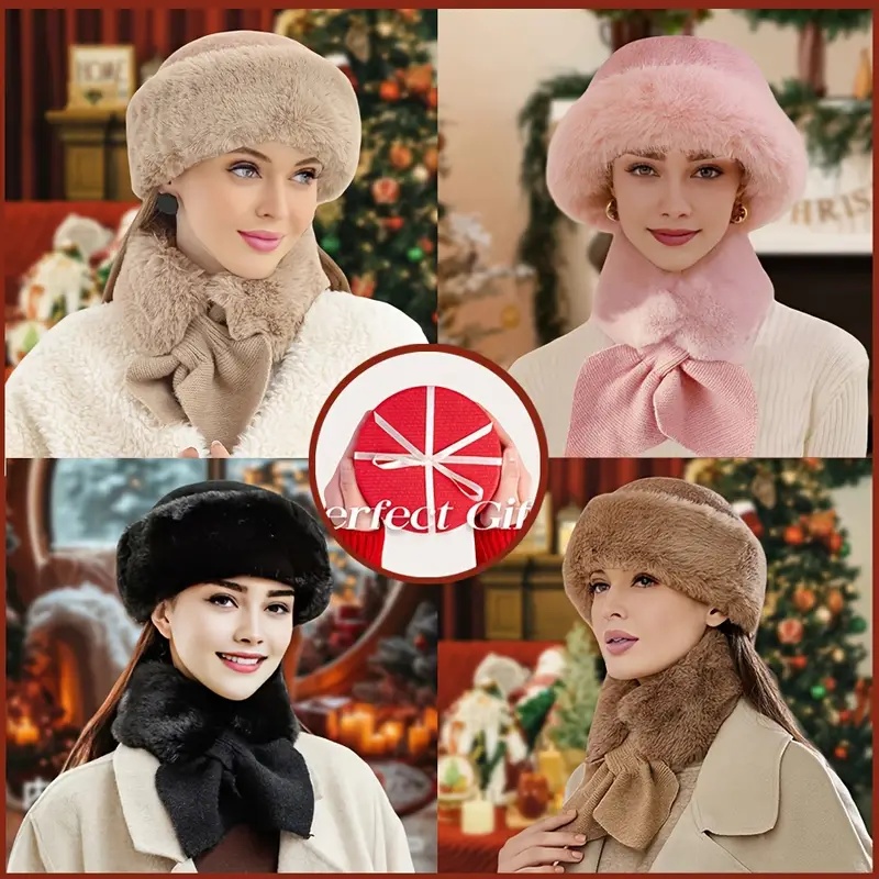 3 stuks dames winter warme harige muts handschoenen sjaal muts set winddicht dik geschikt voor buitenactiviteiten kerstvakantie geschenken