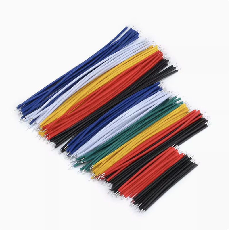 130 Uds 24AWG Kit de Cable de puente de placa de pruebas Cable de soldadura PCB estañado Cable electrónico de PVC Flexible 5cm 8cm 10cm 6 colores