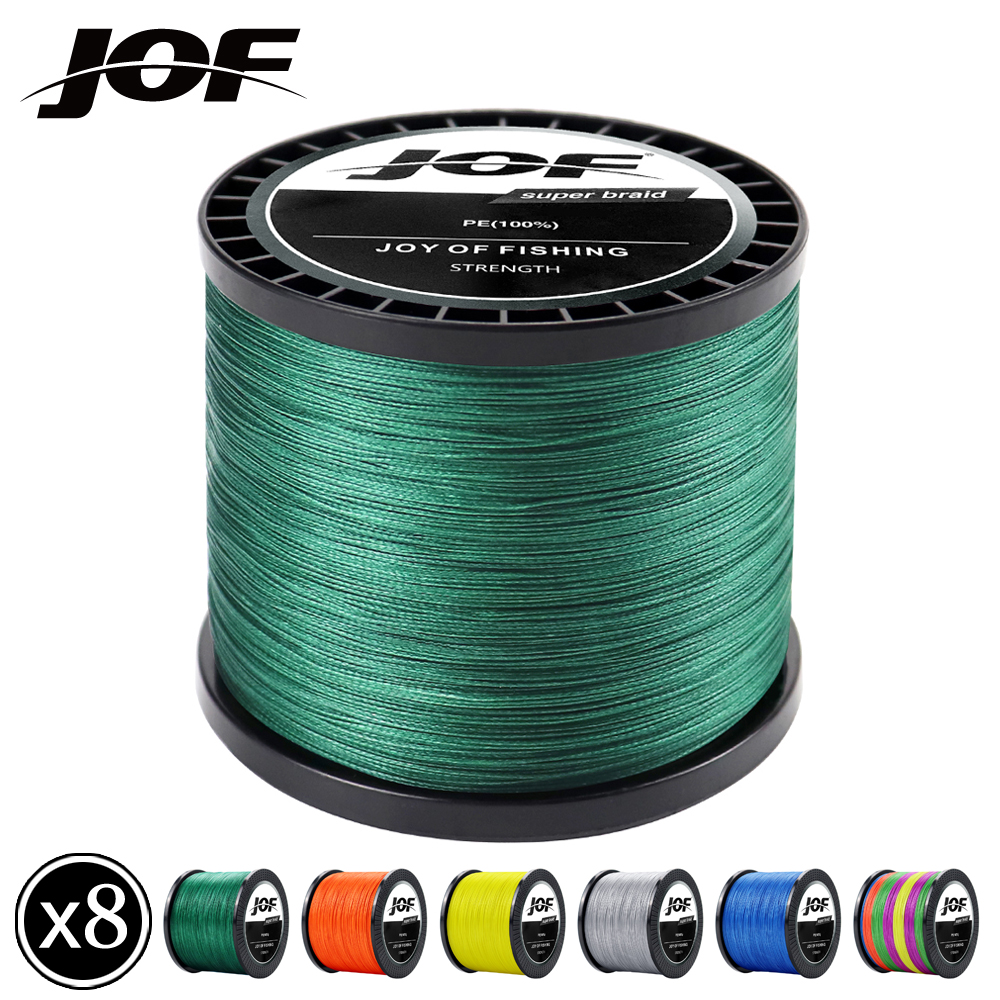 JOF-sedal de pesca multifilamento trenzado japonés, 8 hebras, 300M, 500M, 1000M, accesorios de pesca de carpa, 18-88LB, 4 hilos trenzados