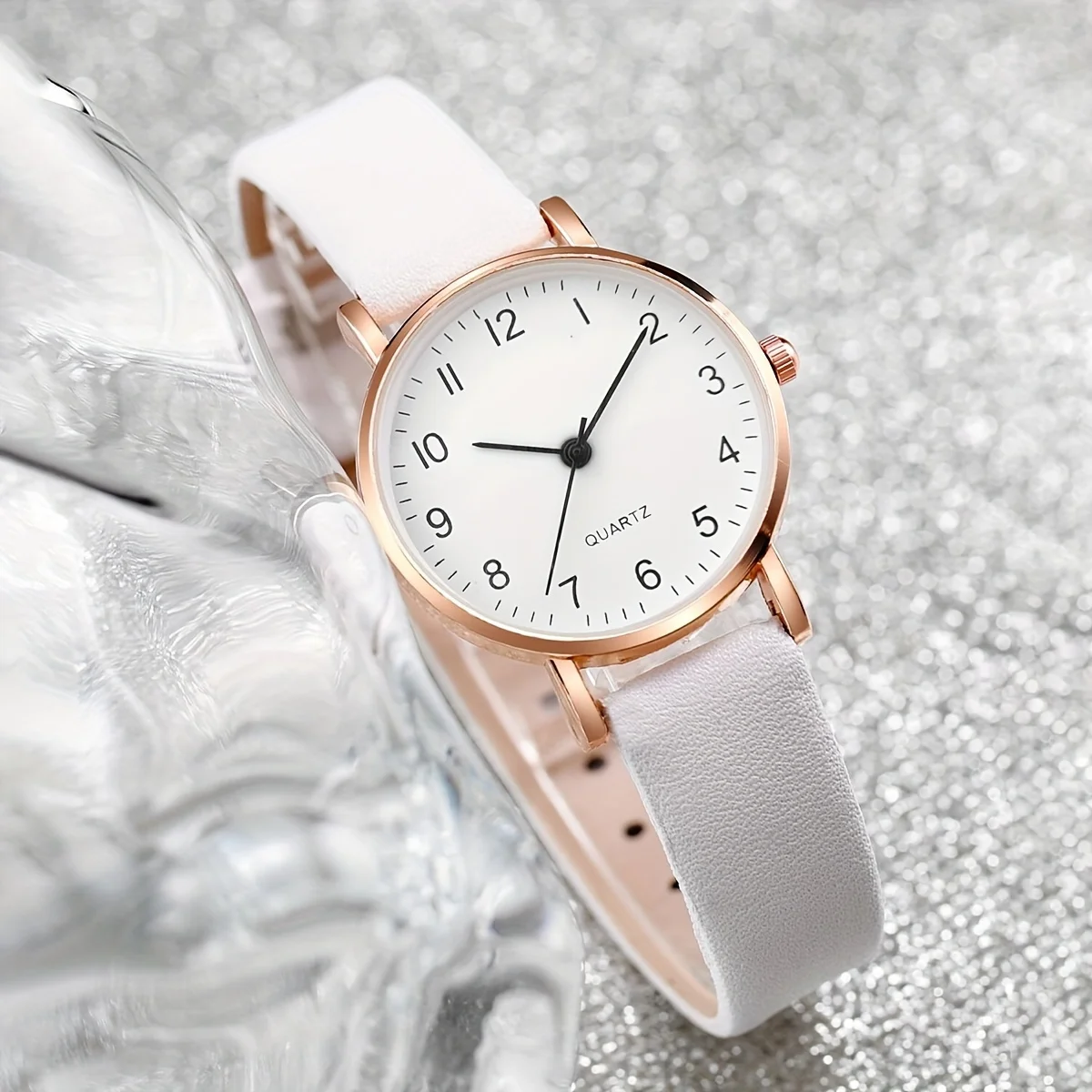 6 ชิ้น/เซ็ตผู้หญิงนาฬิกา Casual อาหรับ Dial นาฬิกาควอตซ์ Analog PU นาฬิกาข้อมือหนังชุดเครื่องประดับผีเสื้อ (ไม่มีกล่อง)