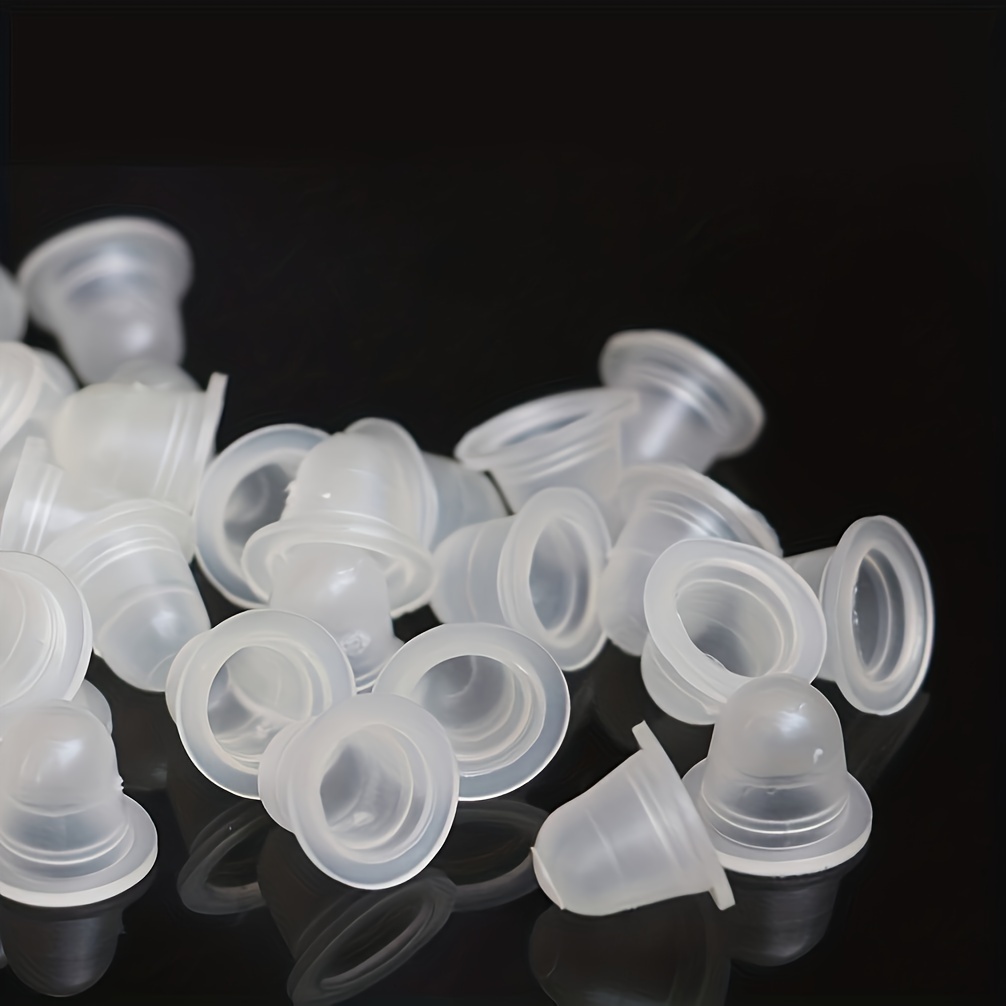 100 Uds taza de tinta de tatuaje desechable tamaño S y tamaño L silicona tatuaje permanente maquillaje cejas pigmento contenedor tapas
