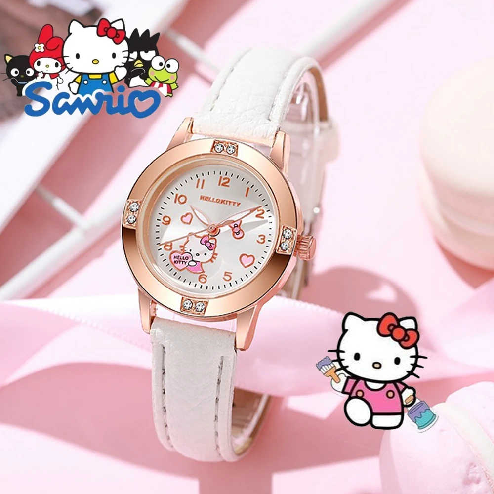 Zegarek Sanrio Hello Kitty Kawaii Kuromi Cinnamoroll Kwarcowy Casual Modny Melody Zegarek na Rękę Damski Dziecięcy Dziewczęcy Prezent
