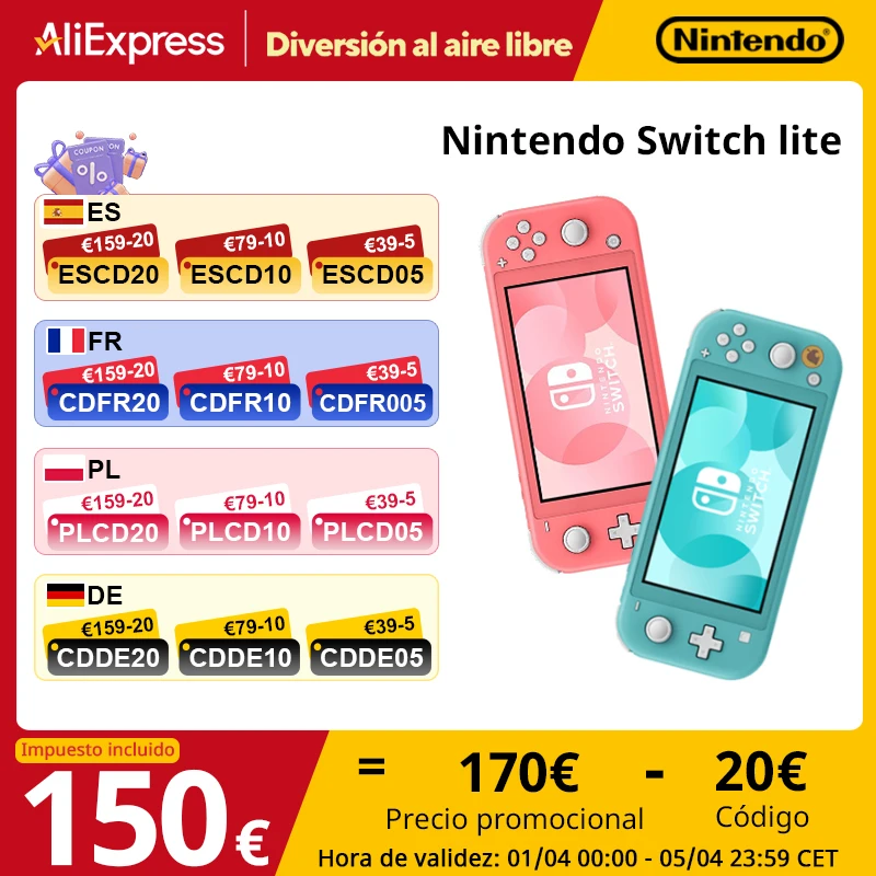 Nintendo Switch Lite Przenośna konsola do gier Nintendo Switch 32G Wewnętrzna pamięć masowa 5,5-calowy ekran dotykowy LCD Bluetooth 4.1 Coral