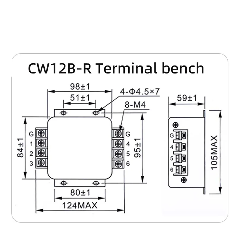 3-phase 3-wire AC power supply EMI filter CW12B-10/20/30A-R 380/440VAC terminal&Guide rail type power purifier Anti-interference