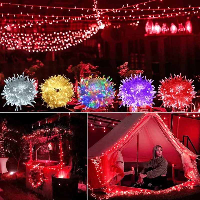 5 メートル-100 メートル Led クリスマスライト屋外 LED 妖精ストリングライト 2025 新年ホリデーパーティーラマダン結婚式花輪装飾