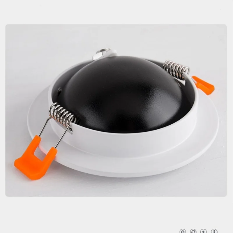 Spot Led Downlight Lámpara empotrable de techo regulable blanco negro interior 360 °   Salón ajustable