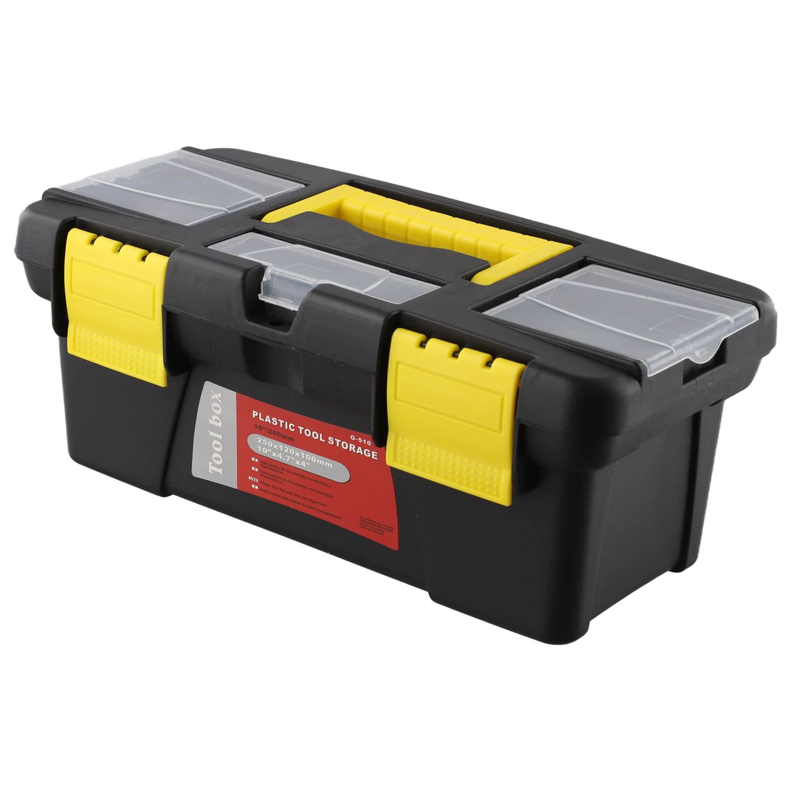 High Quality 10-Inch Two-Layer Plastic Toolbox Mini Multi-Functional Accessories Box Black Tools Packaging Case