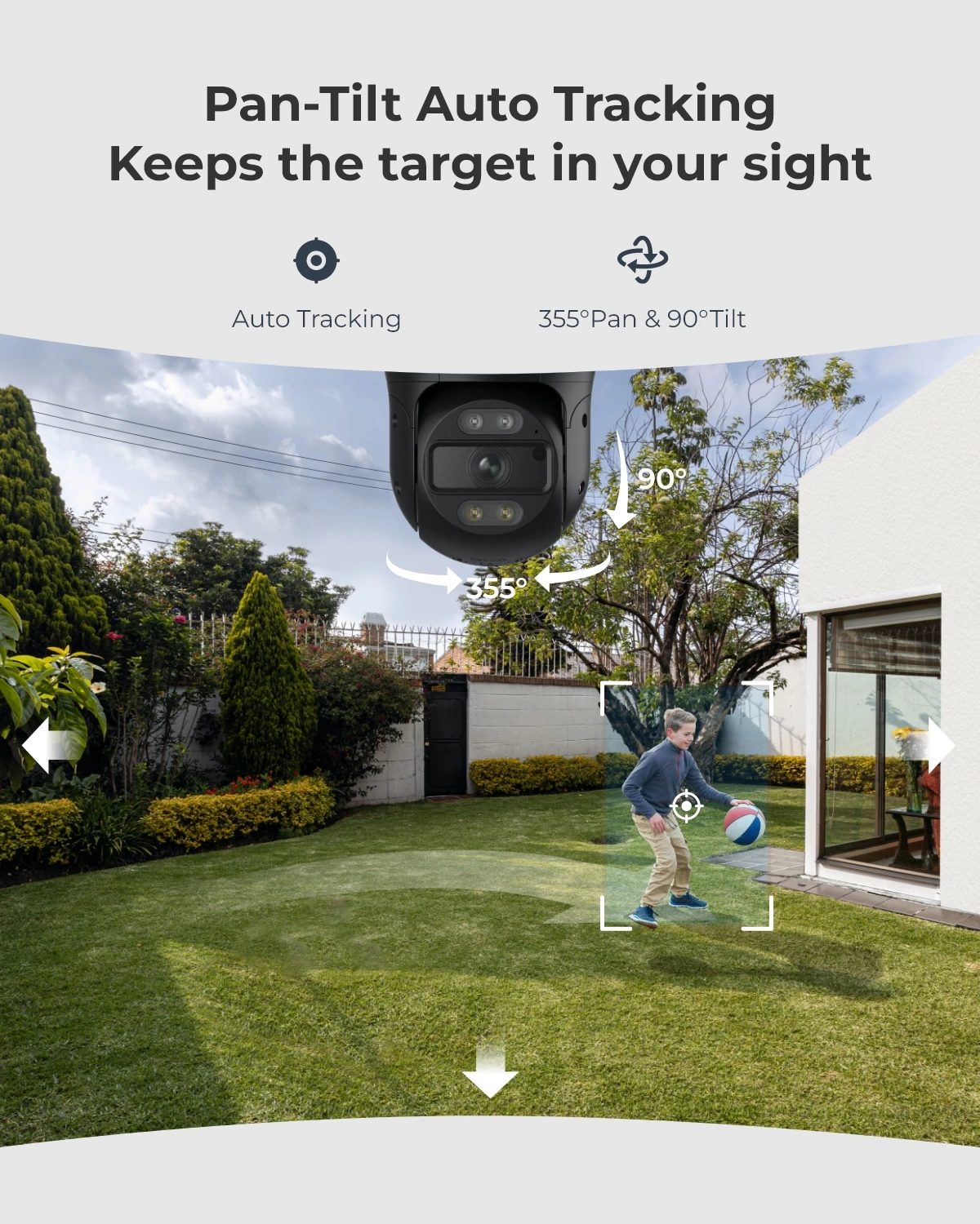 Reolink 4K PoE Cámara IP 8MP PTZ al aire libre Cámara de seguridad de seguimiento automático 355 °   Sartén y 90 °   Cámaras de vigilancia con detección inteligente inclinable