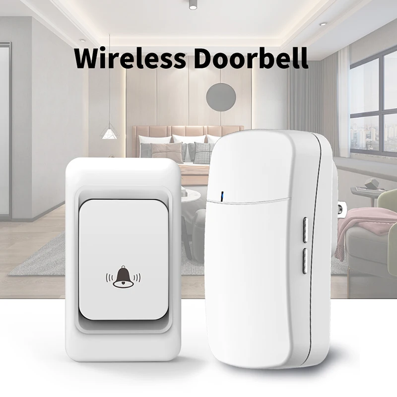 Wireless Doorbell No Battery required Waterproof Self-Powered Door bell Sets Home Outdoor Kinetic Ring Chime Doorbell