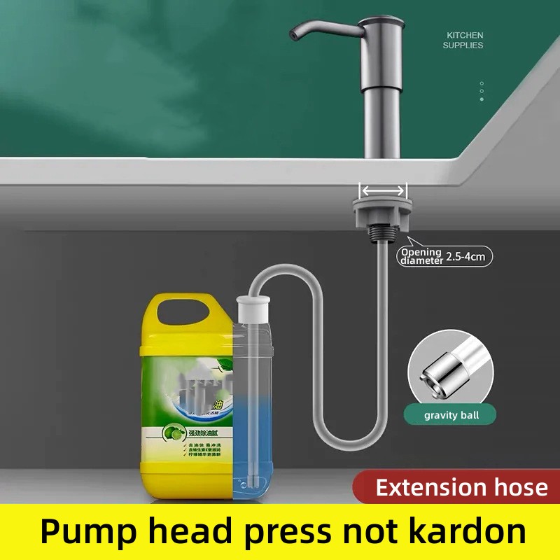 Kitchen Counrtertop Dishes Dispenser with Extention Tube Hand Press Soap Liquid Pump Plastic Soap Dispenser for Sink Accessories