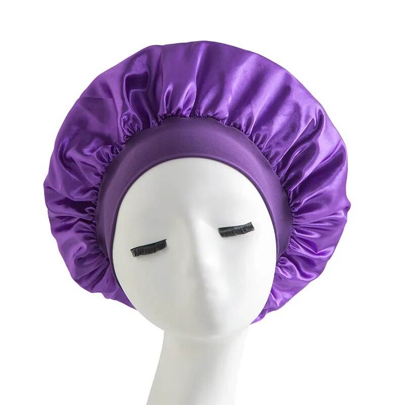 Gorro de ducha para peluquería, gorro para el cuidado del cabello, gorro de ducha mensual de alta elasticidad, gorro de dormir de satén para enfermería femenina
