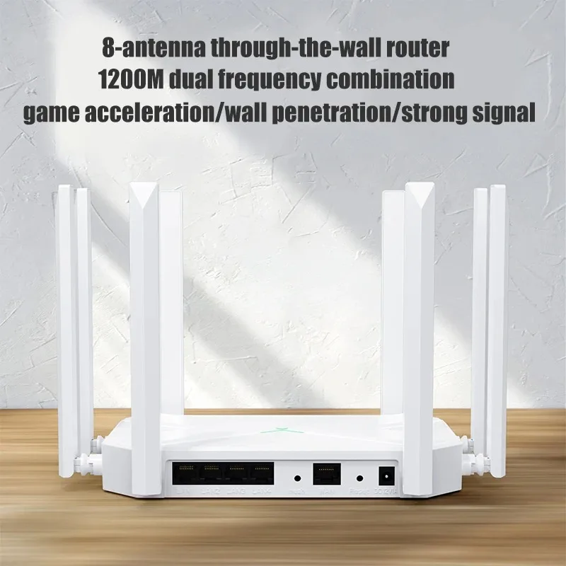 8 Antenna 1200M Wireless Router Enhancer WIFI Repeater External 2.4G 5G Power Signal Booster Hotspot Smoother RJ45 WAN LAN Modem