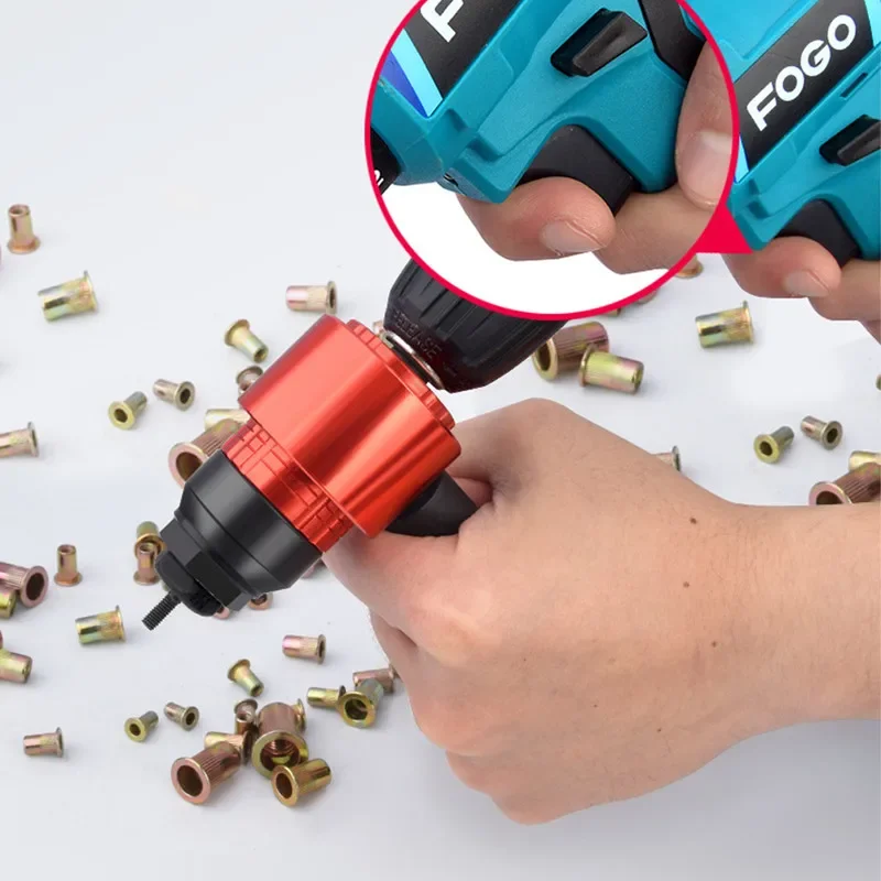 Taladro de remache inalámbrico M3 ~ M8, adaptador eléctrico, herramienta para tuercas de inserción, remachado de pistola para tuercas de remache, se puede utilizar en modo Manual y eléctrico