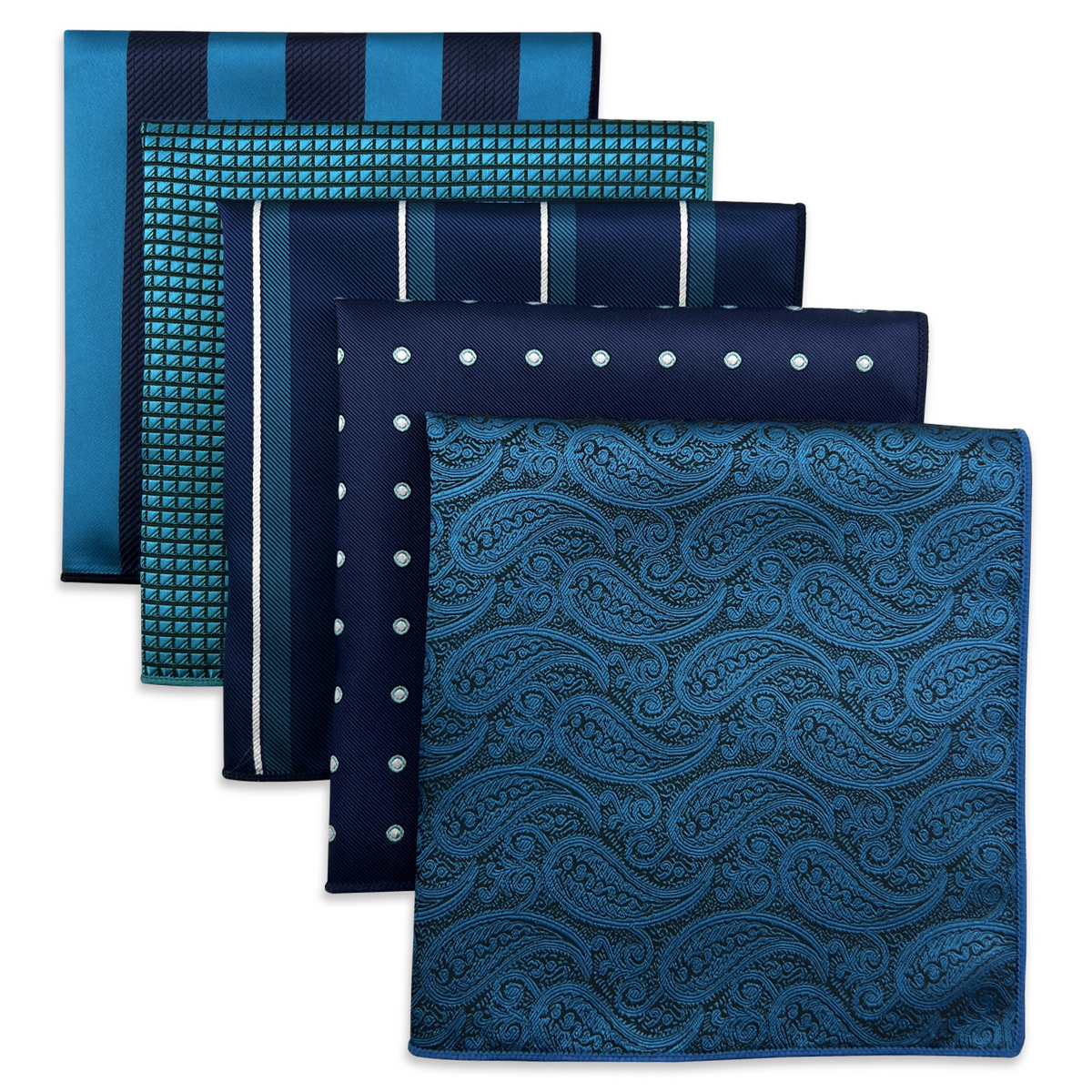 Mens Pocket Squares งานแต่งงานผ้าเช็ดหน้าชุดแฟชั่นอย่างเป็นทางการ Bundle 5 ชิ้น Hanky หรูหราที่ไม่ซ้ํากัน