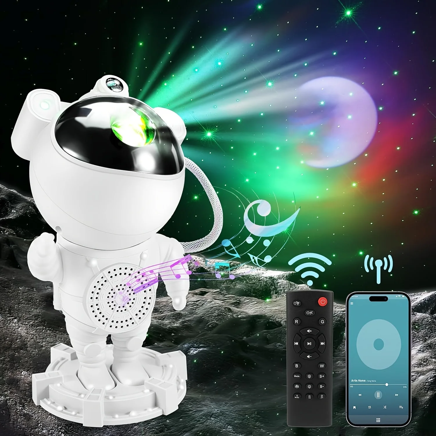 Astronaut Star Projector Galaxy Night Light, LED Ceiling Projection Table Lamp, Star Lamp, Nightlights for Bedroom Decor