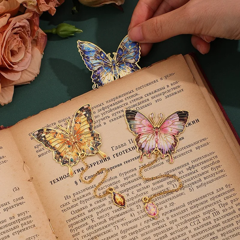 Retro Special-Shaped Butterfly Student Reading Bookmark Holder 6 Types Of Art Oil Painting Bookmarks Exquisite Reading Gifts
