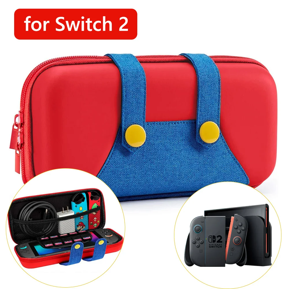 Estuche de viaje delgado para accesorios Switch 2 2025, bolsa de mano de almacenamiento de transporte protectora de carcasa dura EVA impermeable NS 2