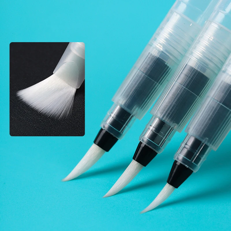 Ensemble de stylos pinceaux de stockage d'encre d'eau auto-hydratant en Nylon doux, pour calligraphie, peinture à l'aquarelle, dessin, fournitures d'art
