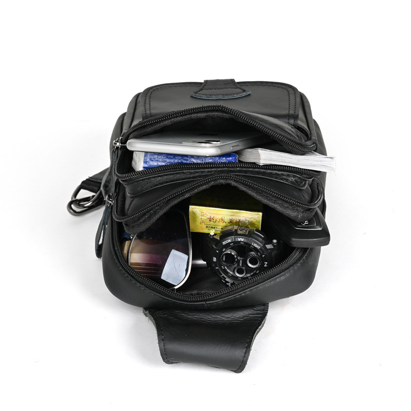 Mode Luxus Multifunktions-Brusttasche für Männer große Kapazität Echt leder männliche Schulter Umhängetasche Outdoor Tactial Bagpack Bolsa