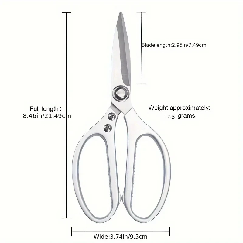 Cesoie da cucina multiuso in acciaio inossidabile da 1 pezzo - Forbici per pollame resistenti con comoda impugnatura in lega di alluminio per pre-alimentazione