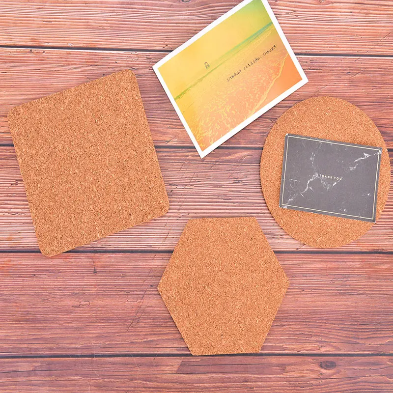 Hexagonal Square Round Cork Board Message Board Photo Wall Self-Adhesive Backdrop Bulletin Board Cork Wall Stickers