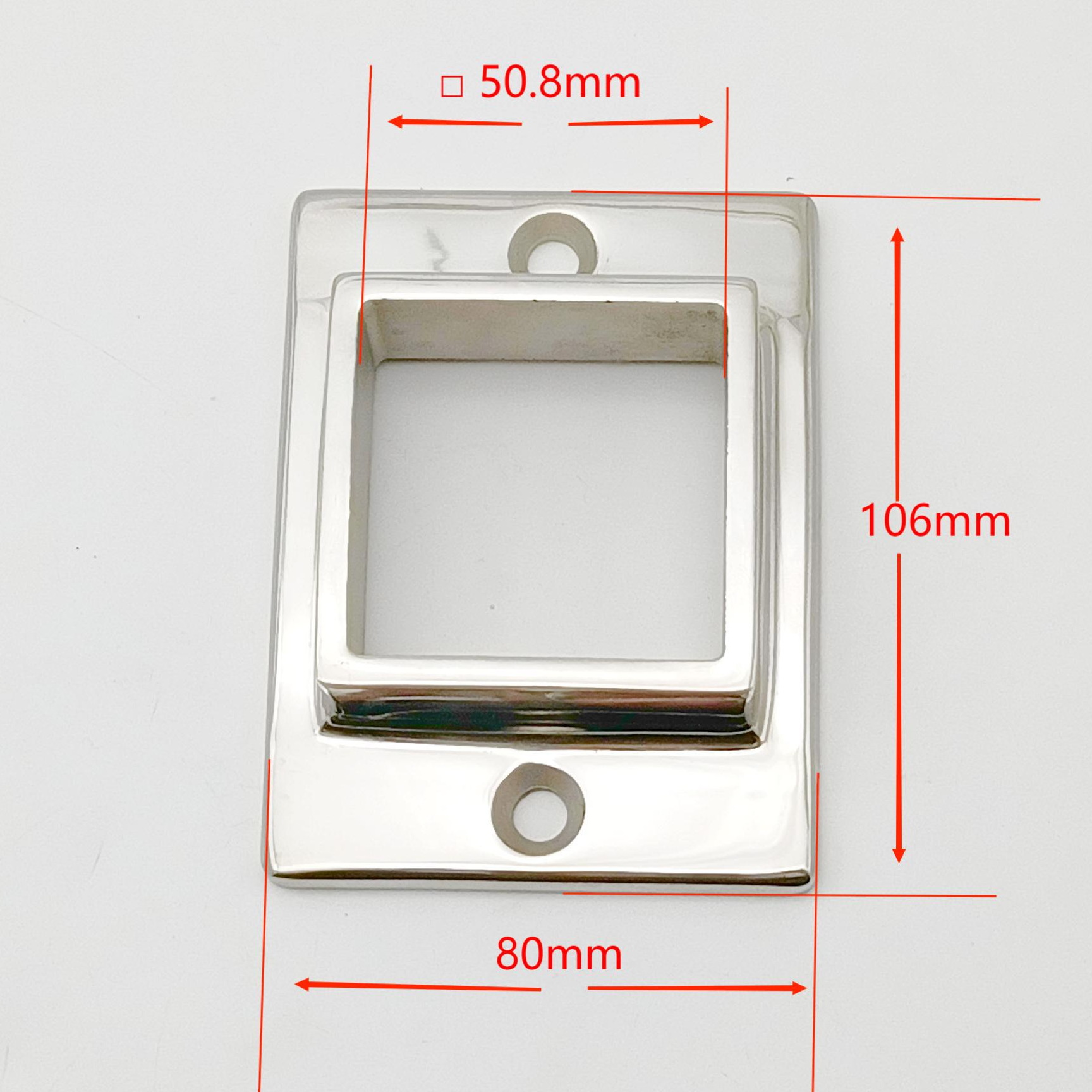 Trilho de escada quadrado interno ou externo de aço inoxidável 316 Flange de base de corrimão estreito