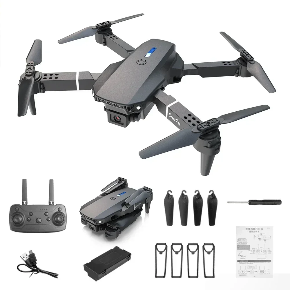 E88 Mini Drone 4K HD Câmera WiFi FPV Quadricóptero Dobrável para Crianças Adultos Presente Brinquedo Aeronave RC