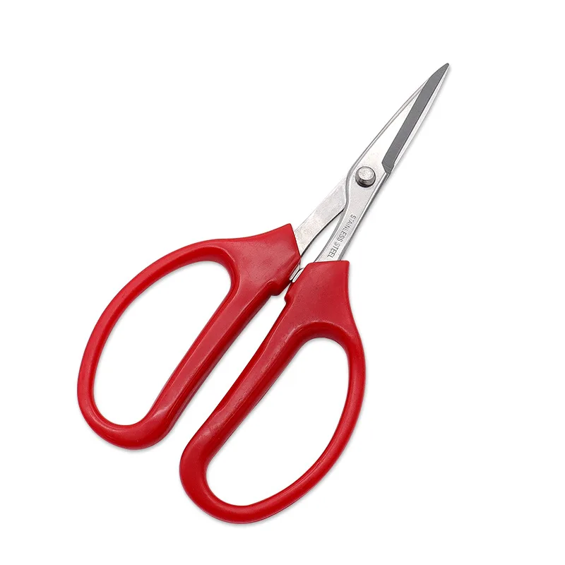 Whosesale Stainless Steel Fruit Grape Scissors Clipper Red PP Comfort Handle Pruning Shears Gardening Tools for Bonsai Flowers