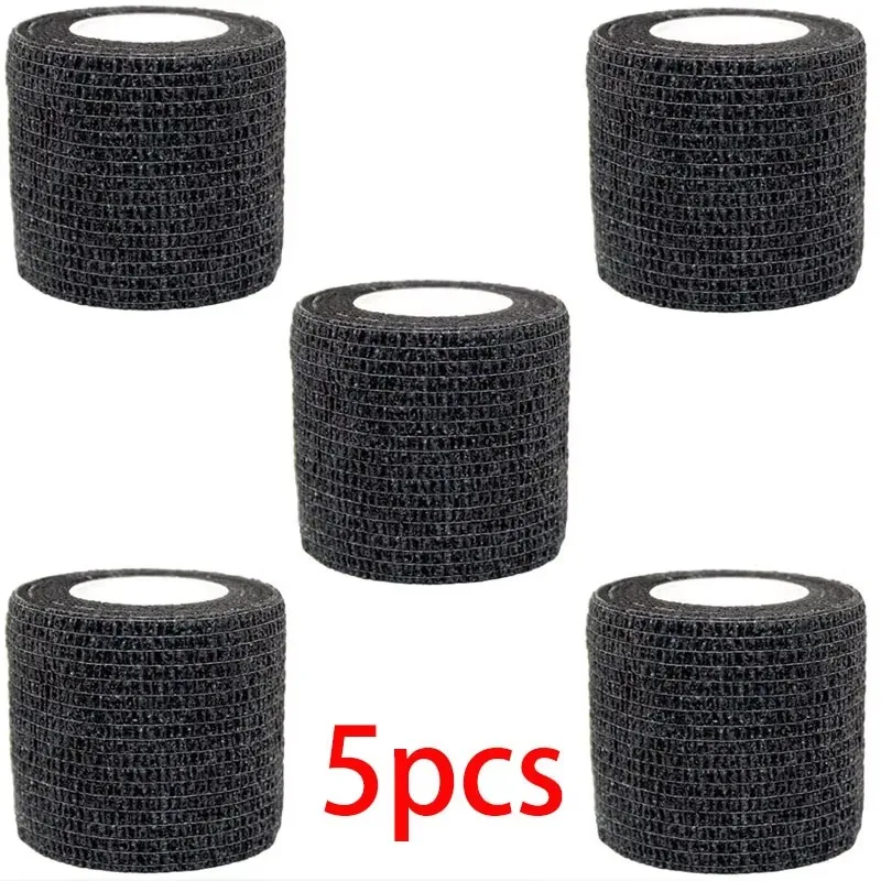 5/10/15/20 Black Tattoo Grip Bandage Cover Wraps Tapes Włóknina Wodoodporna Samoprzylepna Ochrona Palców Akcesoria do Tatuażu