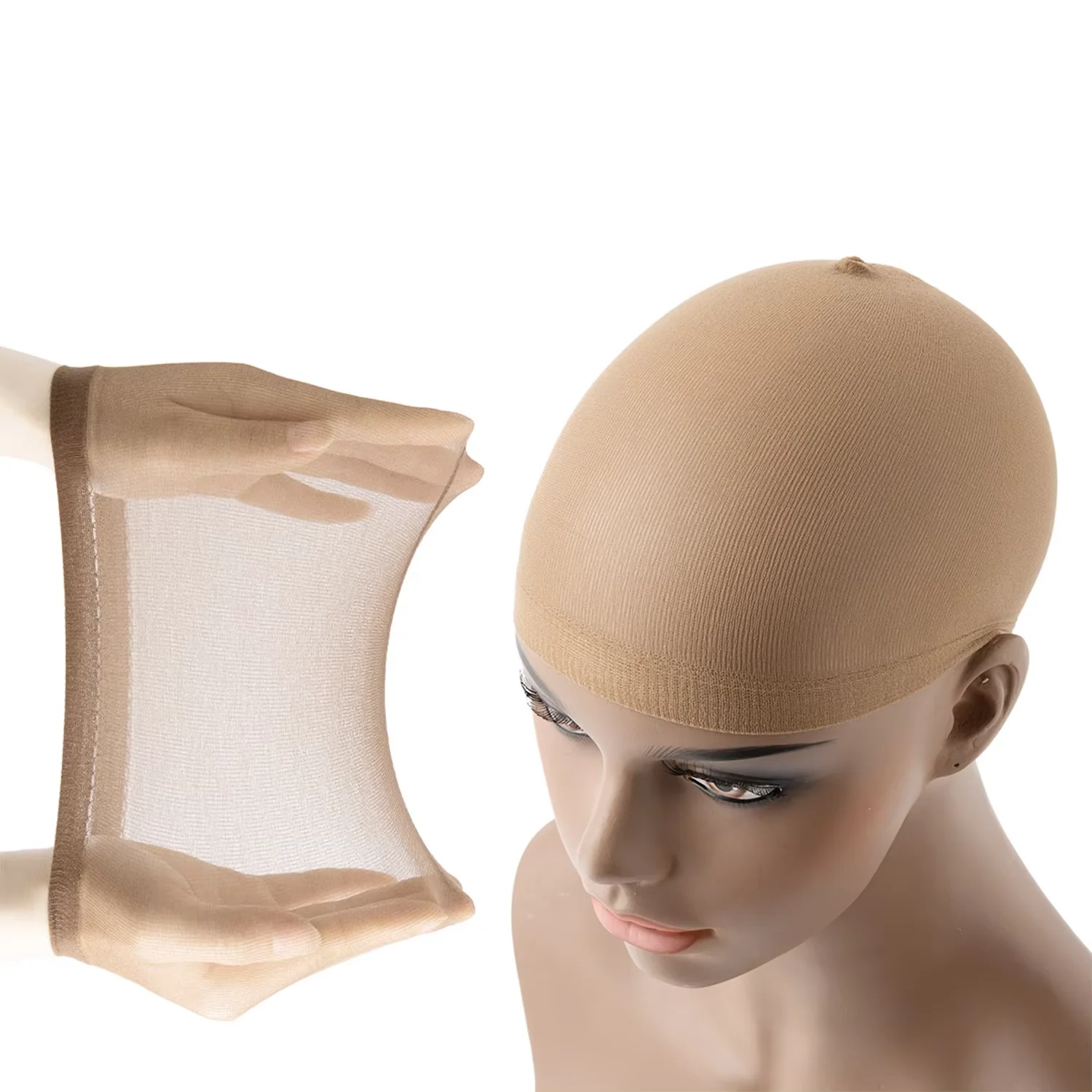 Meia-calça de malha de nylon ventilada, meia-calça nude, meia-calça, malha elástica, para fazer perucas, tamanho livre