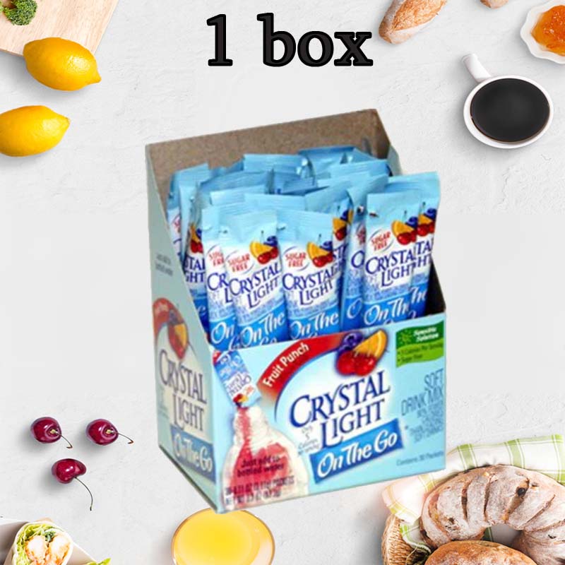 Crystal Light On The Go Sticks   20oz Water Bottle Size Fruit Punch 30 Count Box