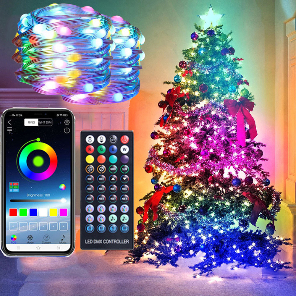LED Bluetooth String Lichterketten Traum farbe RGBIC adressierbare Party Weihnachten Urlaub Lichter Hochzeit Dekoration Girlande