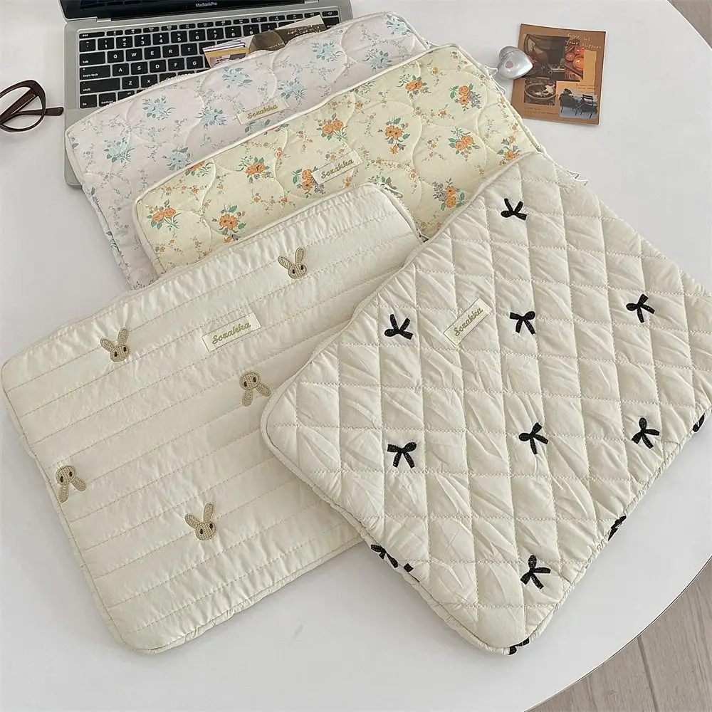 Mode Kaninchen Laptop Hülle Fall Bowknot Gebrochene Blumen Laptop Tasche Ultra Dünne 11/13/15 zoll Tablet Schutzhülle